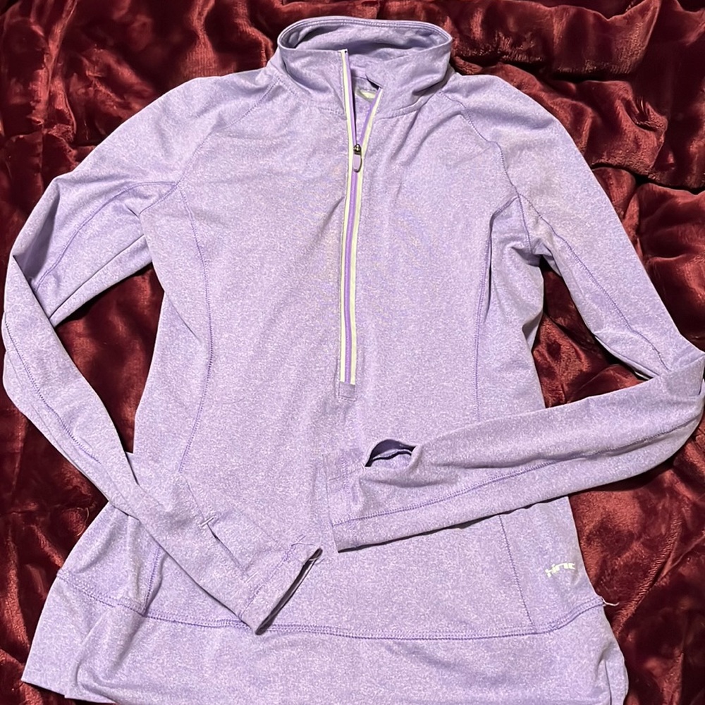 Purple half zip pullover